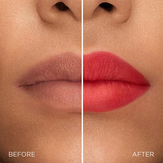 Before and after for Shade 24, Loungy Red.